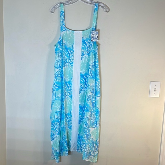 NWT. Lilibridge XS Blue Tropics Midi Dress. - Picture 7 of 12